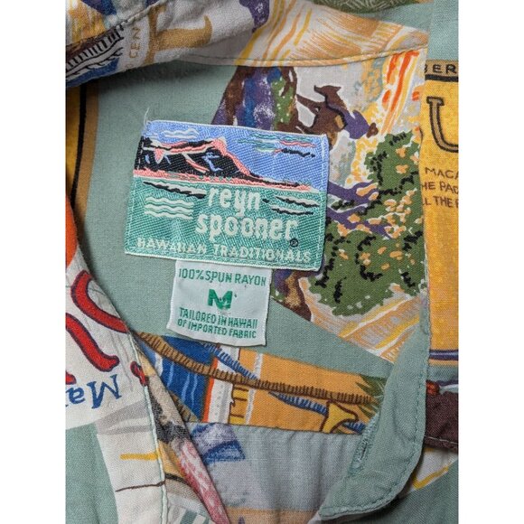Vintage Reyn Spooner Hawaiian Button Up Shirt Men Size M Sunset Magazine USA Y2K - Picture 8 of 9